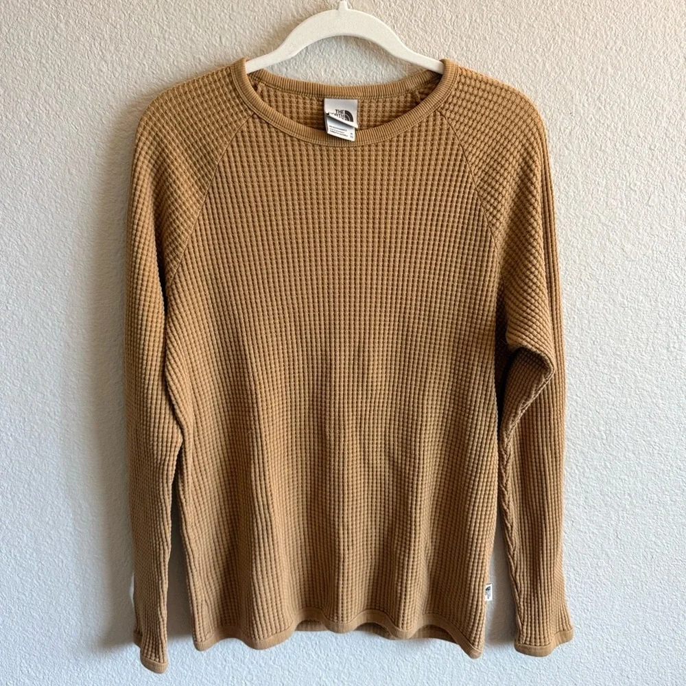 The North Face Waffle Knit Cotton Long Sleeve Shirt XL Hiking Outdoors